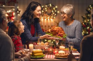 A Christmas dinner across generations.